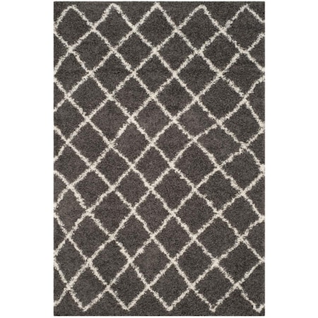 Safavieh Dallas Shag Medium Rectangle Area Rug, Dark Grey and Ivory - 6 x 9 ft. SGD258A-6